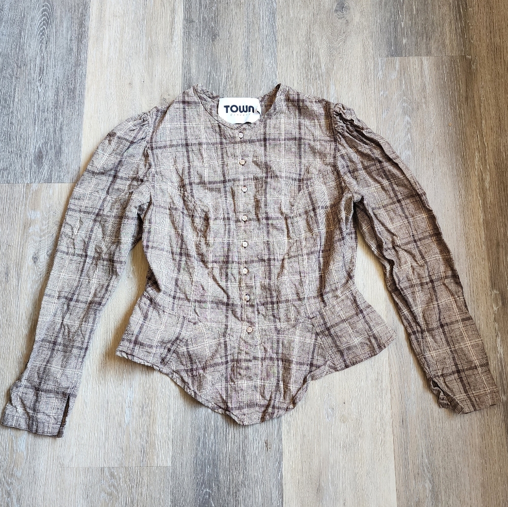 TOWN CLOTHES ROSA BLOUSE IN SYCAMORE PLAID